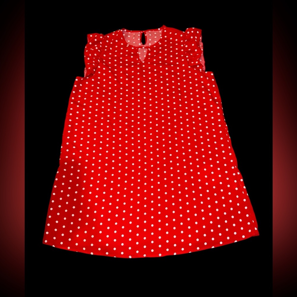 SHEIN Red and White Polka Dot Women’s Dress (2XL)
